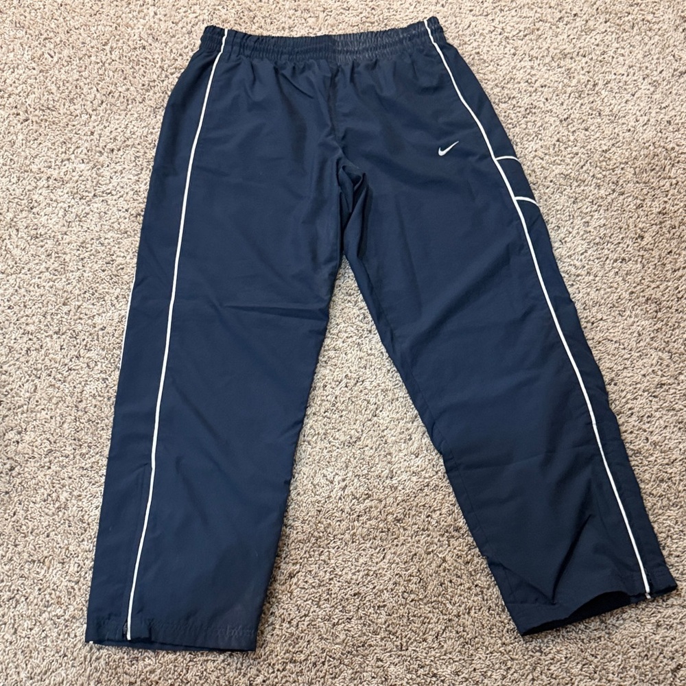 Nike Dark Blue Athletic Pants with White Accents